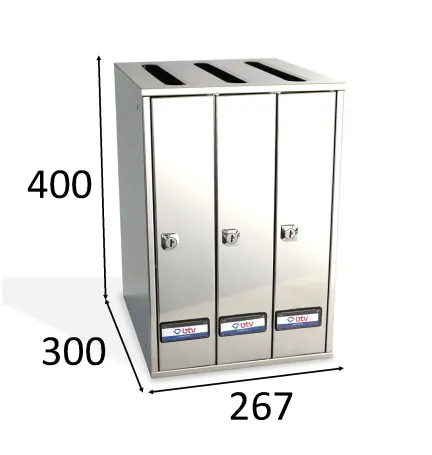 BUZON PRISMA SUPERIOR G3 INOXIDABLE 400 x 267 x 300